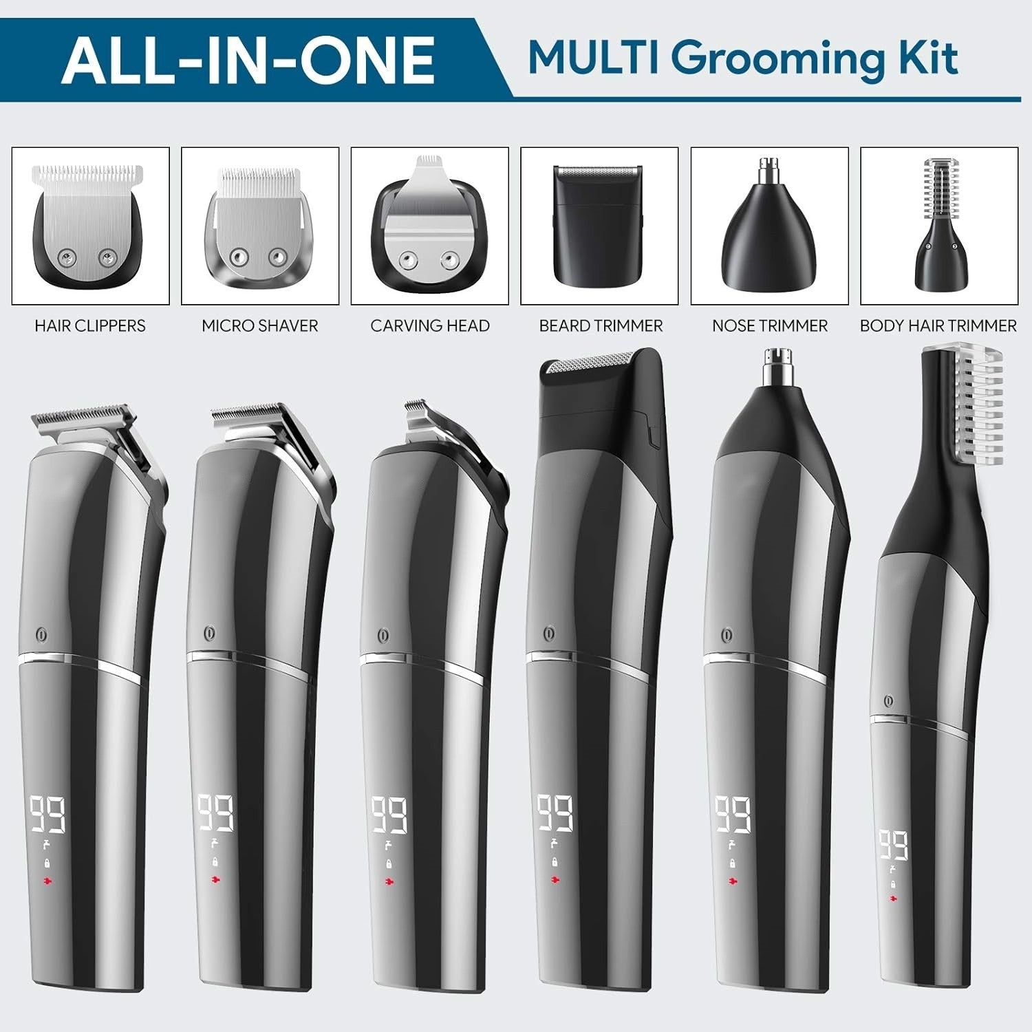 Professional Hair Clippers Cordless Beard Hair Trimmer Clippers Trimmer Set